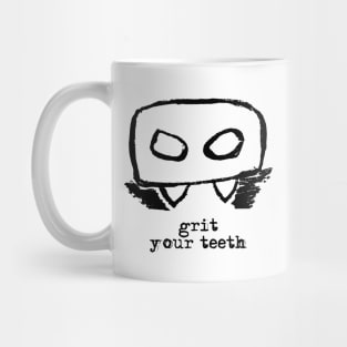 Bloody Mario - the Italian vampire (head) – Grit your teeth (black on white) Mug